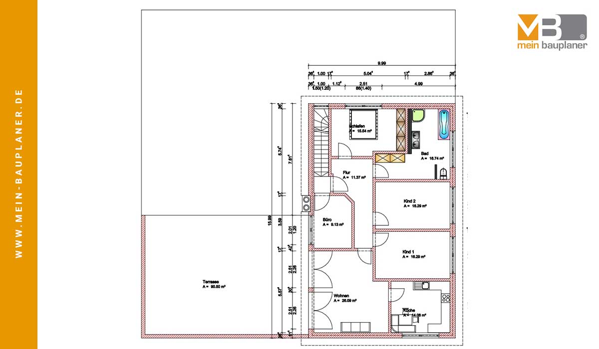 Planung einer Fleischerei mit Bewirtungsräumen und Wohnung im Obergeschoss 3
